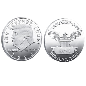 2024 President Donald Trump Silver Gold Plated EAGLE Commemorative Coin Donald J Trump Of US President THE REVENGE TOUR Coins