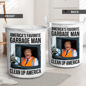 America's Favorite Garbage Man Trump Gift For Conservative Supporters Laundry Basket LM32 65237