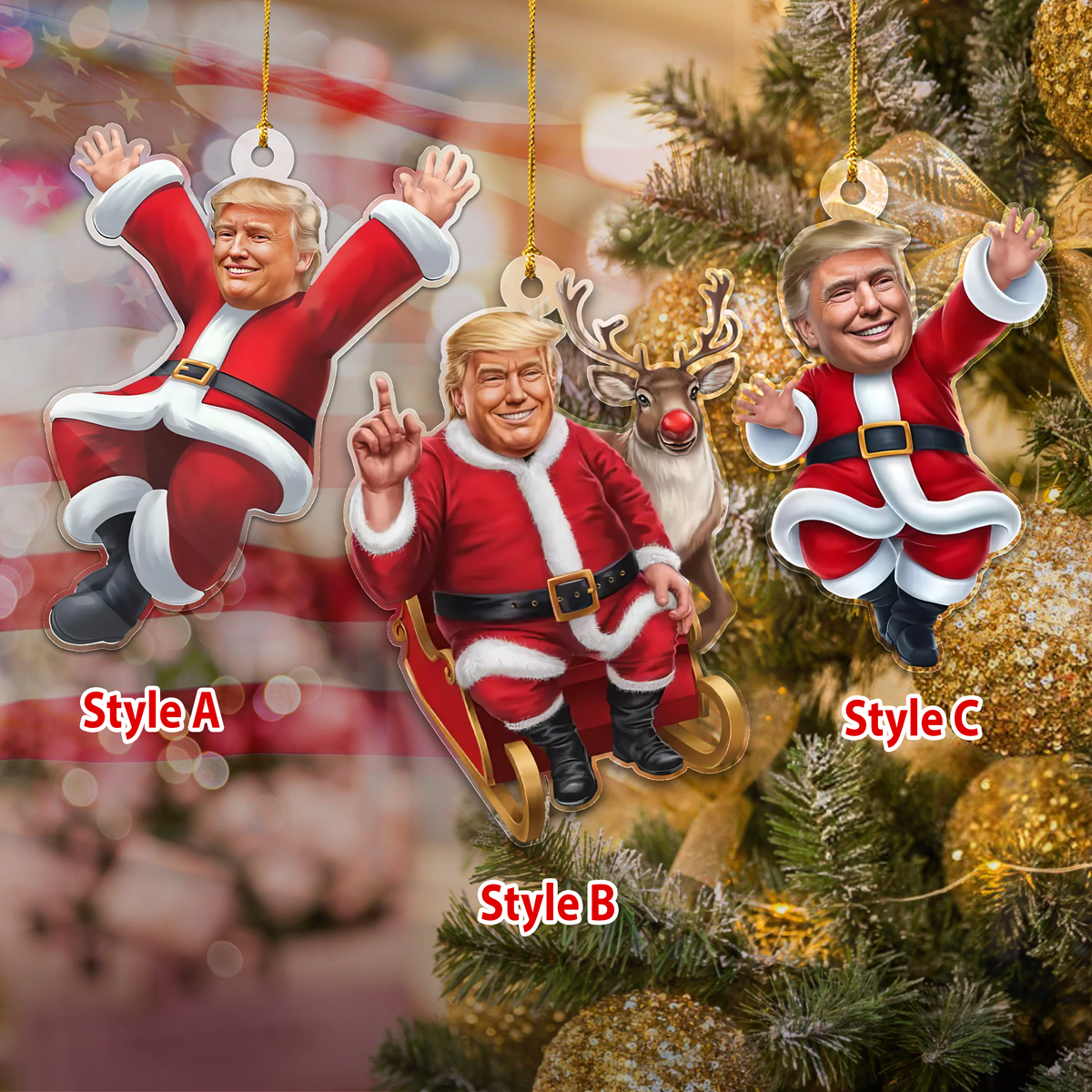 Trump Santa The Greatest Human Being Acrylic Ornament, Holiday Decor For Trump Fans HA75 63812