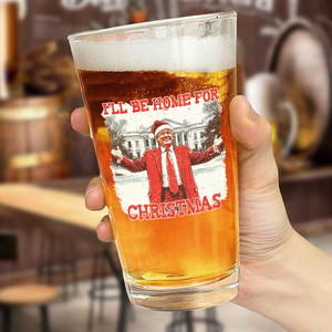 Trump I'll Be Home for Christmas | Make Christmas Great Again Beer Glass HA75 63758