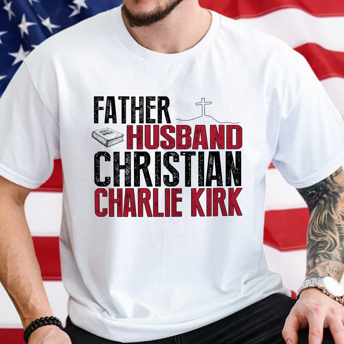 Father Husband Christian Charlie Kirk Conservative Christian Bright Shirt LM32 65415