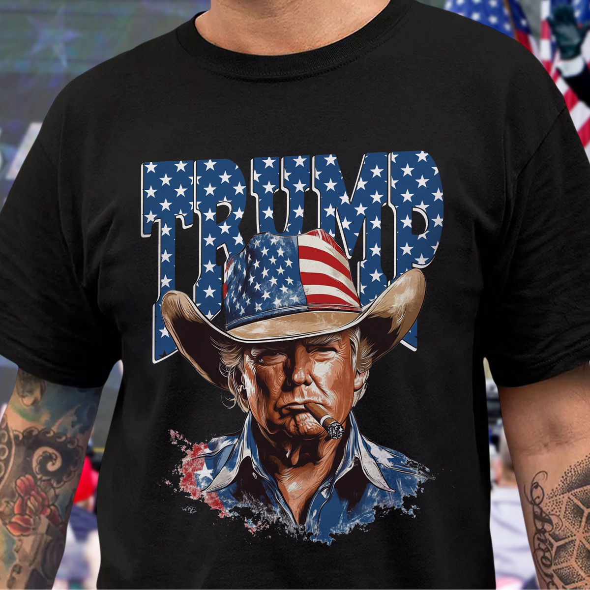 Western Trump Retro USA 4th of July Dark Shirt HO82 65722
