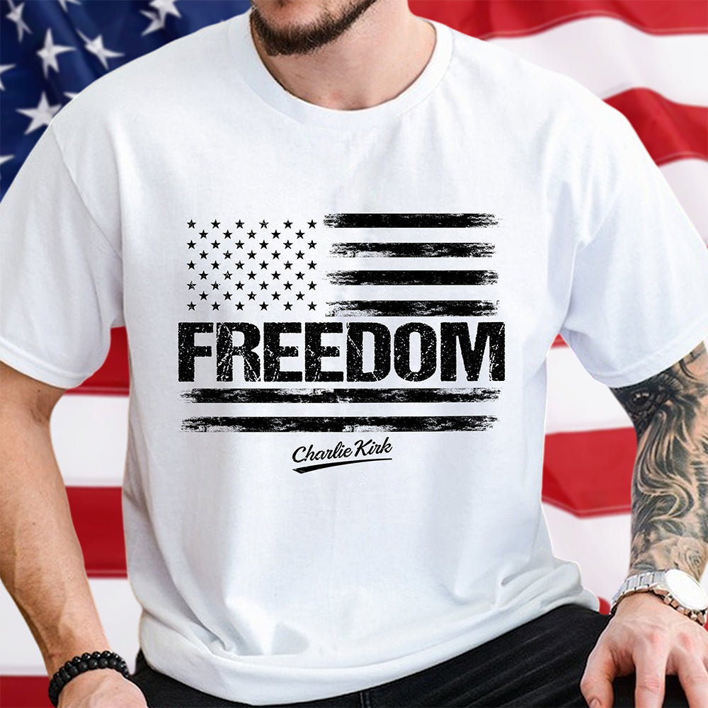 Freedom Pray For Charlie Kirk USA American Flag Patriotic Bright Shirt CH07 67606
