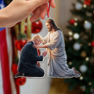 God Save The King, President Trump Acrylic Ornament Christmas Gift For Trump Fans HA75 63886