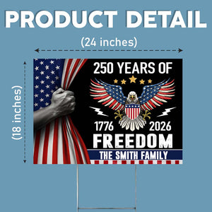 250 Years of Freedom Yard Sign America 250th Anniversary Garden Sign CH07 896830