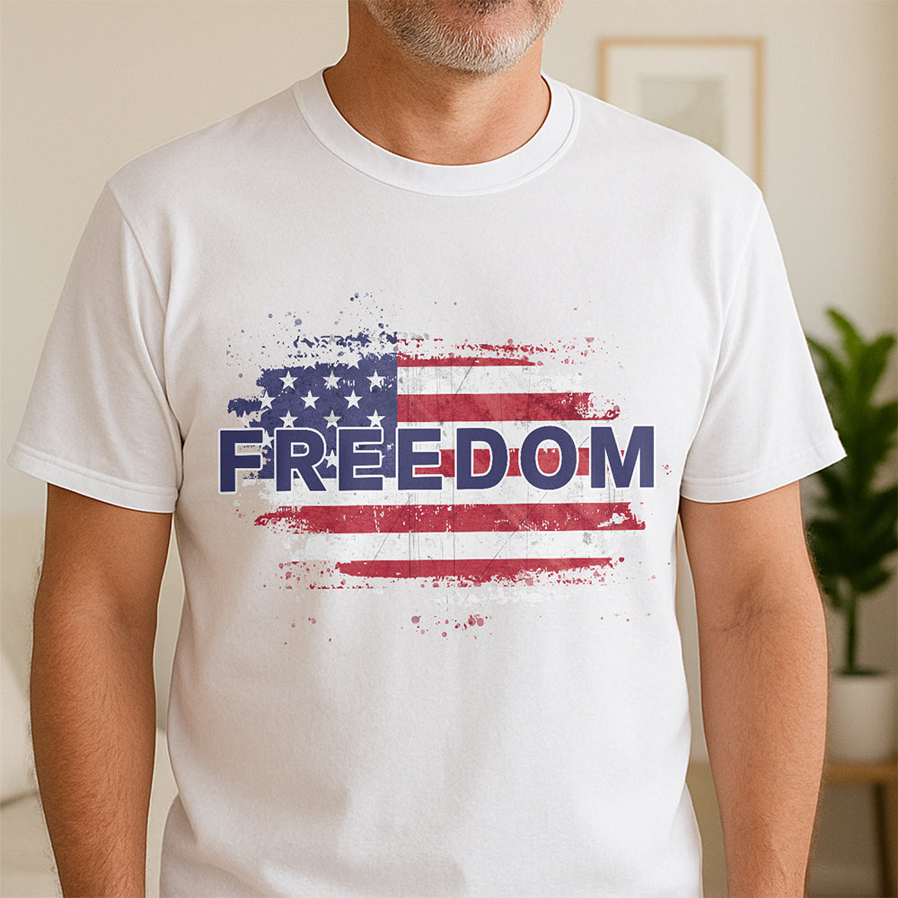 FREEDOM America Flag - Charlie Kirk Memorial Bright Shirt CH07 67588