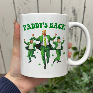 Trump Paddy's Back 2025 St. Patrick's Day White Mug LM32 65277