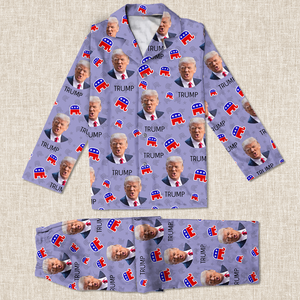 Custom Trump Portrait Christmas Gift Flannel Pajamas HO82 65448