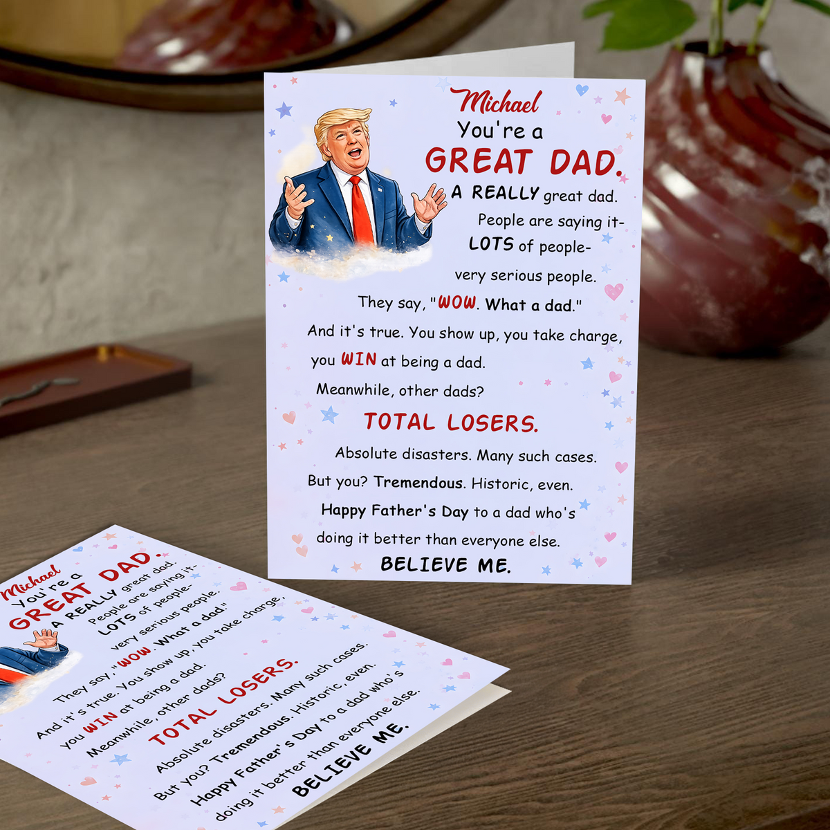Personalized Funny Trump Parody Dad Thankyou Card CH07 67540