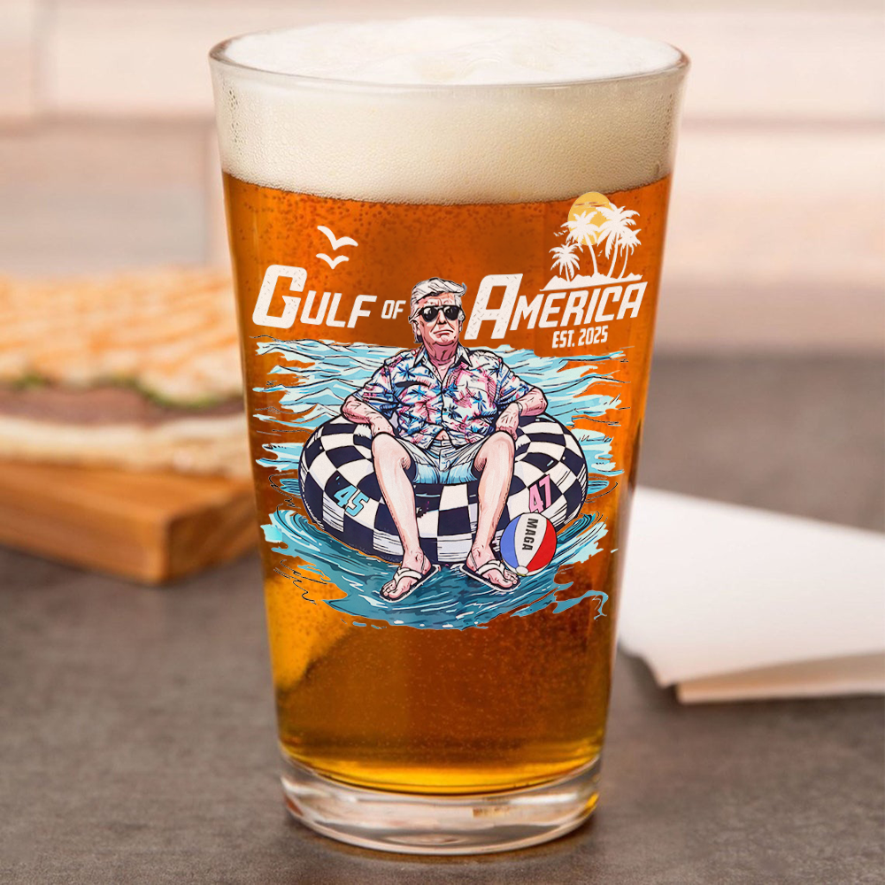 Funny Trump Gulf of America Beach MAGA Print Beer Glass LM32 65365