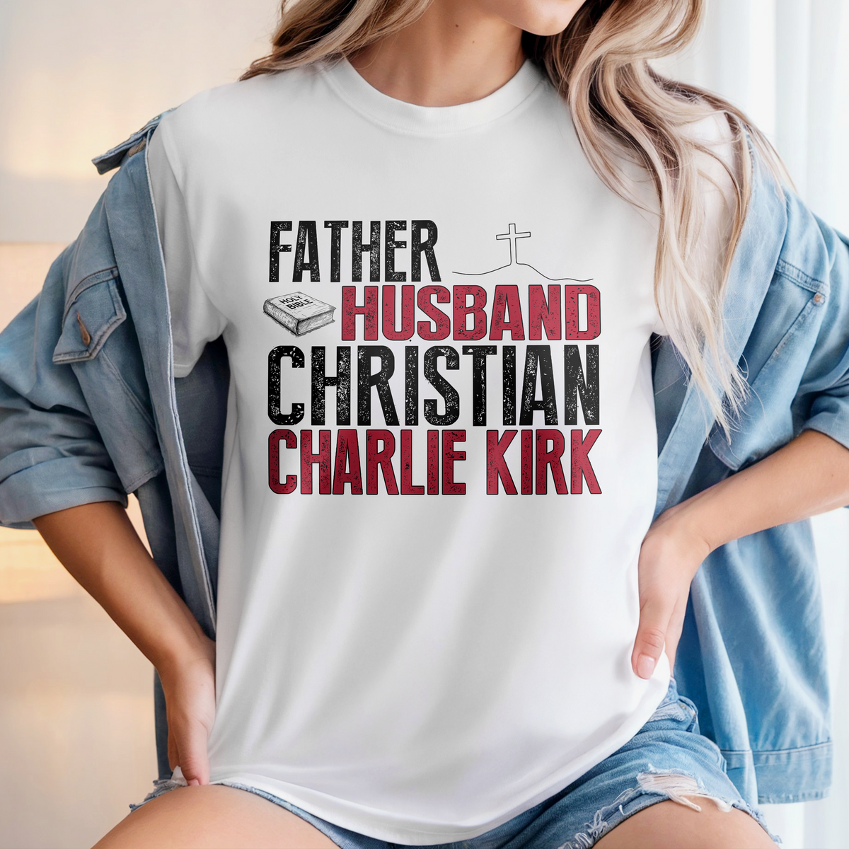 Father Husband Christian Charlie Kirk Conservative Christian Bright Shirt LM32 65415