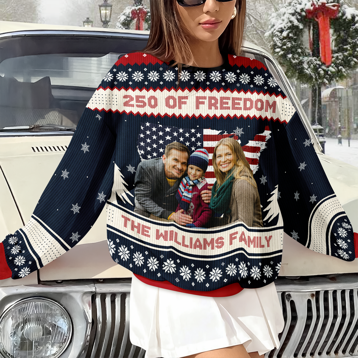 Custom Family Photo 250 Years Of Freedom America Ugly Sweater LM32 897139