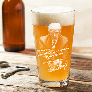 Custom Name President Donald Trump Print Beer Glass HA75 62558