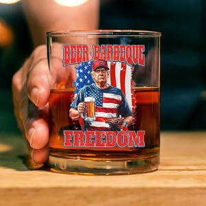 President Trump 4th of July Beer Barbeque Freedom Whiskey Glass LM32 65367