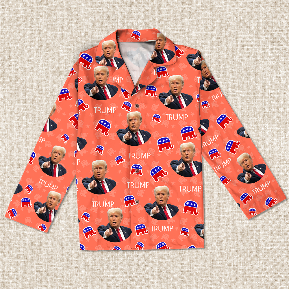 Custom Trump Portrait Christmas Gift Flannel Pajamas HO82 65448