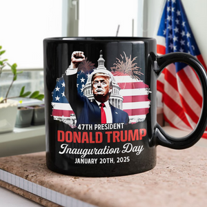 Donald Trump Inauguration Day Keep Calm And Celebrate The Win Black Mug LM32 65161