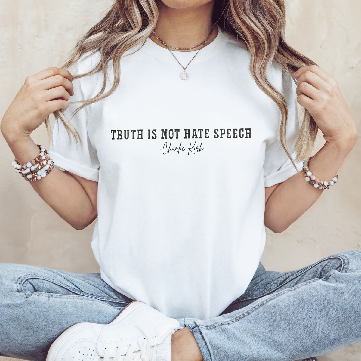 Pray For Charlie Kirk - Truth Is Not Hate Speech Bright Shirt LM32 65673
