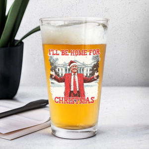 Trump I'll Be Home for Christmas | Make Christmas Great Again Beer Glass HA75 63758