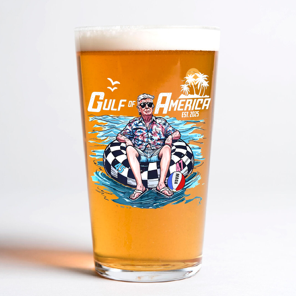Funny Trump Gulf of America Beach MAGA Print Beer Glass LM32 65365