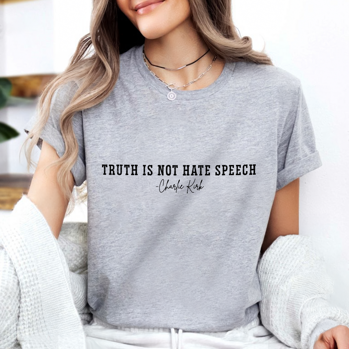 Pray For Charlie Kirk - Truth Is Not Hate Speech Bright Shirt LM32 65673
