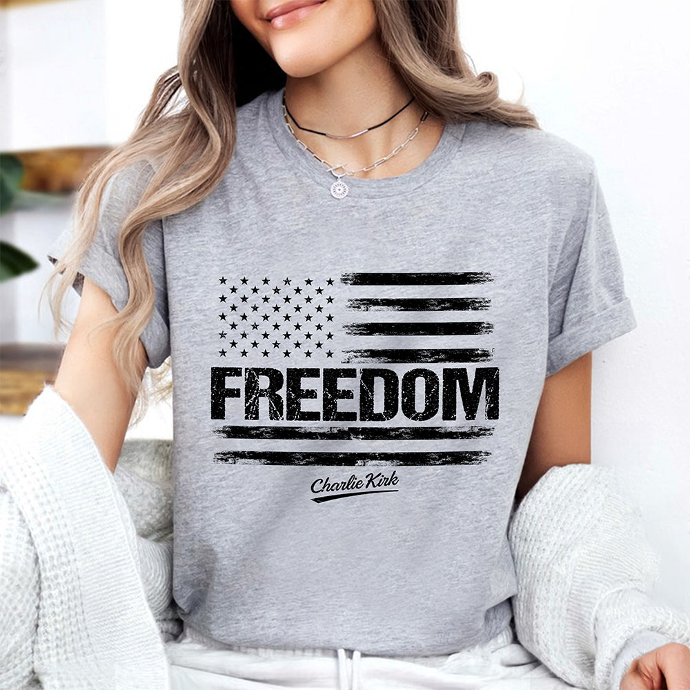 Freedom Pray For Charlie Kirk USA American Flag Patriotic Bright Shirt CH07 67606