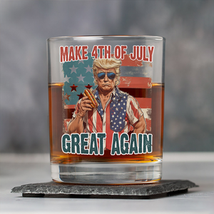 Make 4th Of July Great Again Trump Print Whiskey Glass HO82 65726