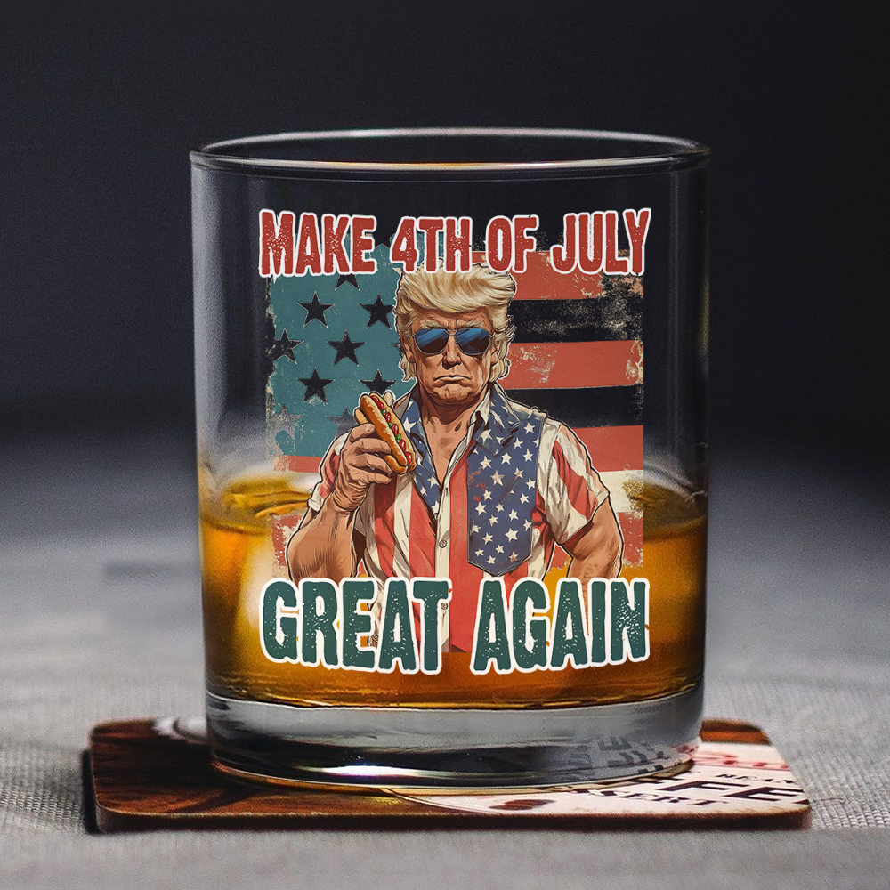 Make 4th Of July Great Again Trump Print Whiskey Glass HO82 65726
