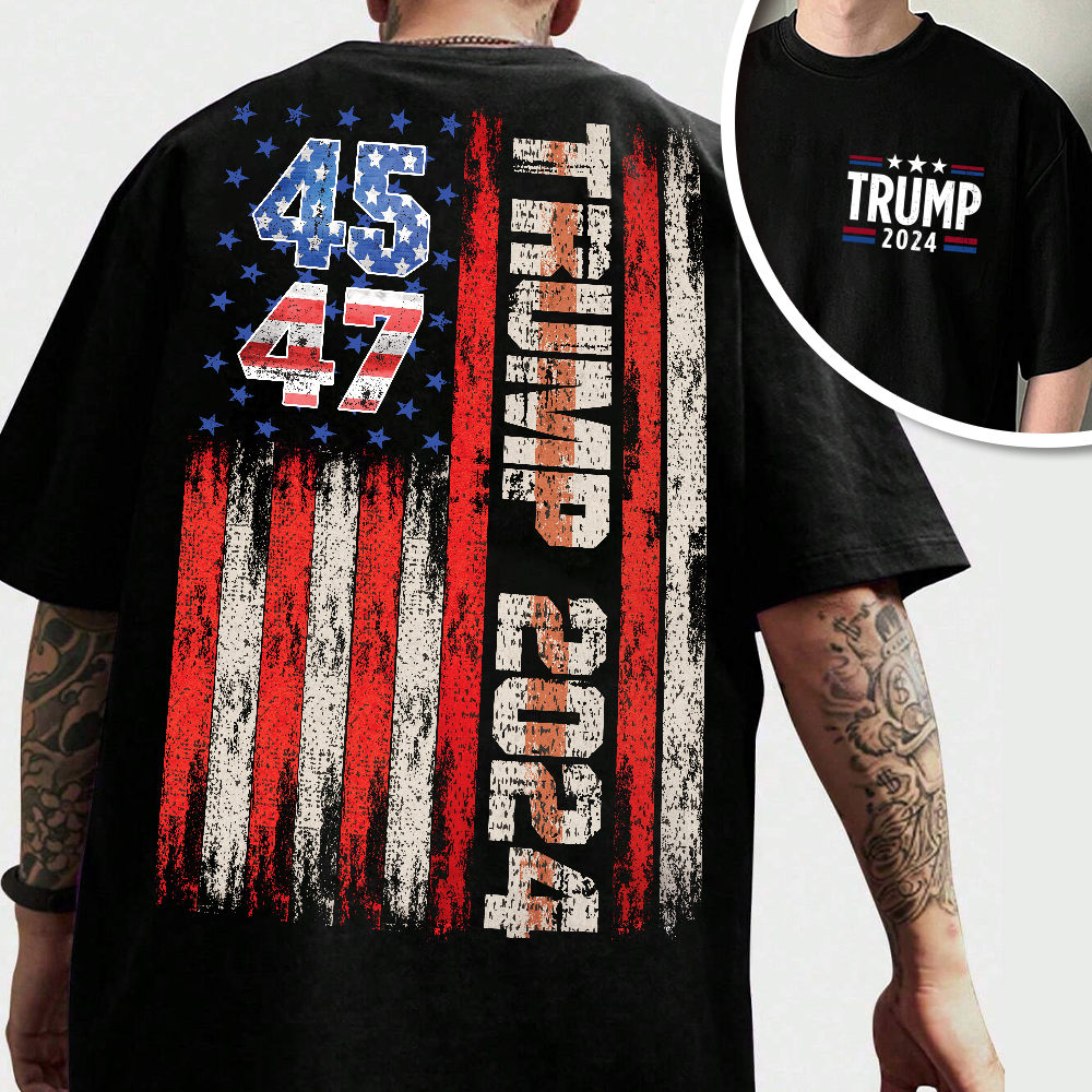 Trump 2025 Flag Front And Back Shirt N304 HA75 62740