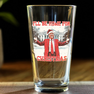 Trump I'll Be Home for Christmas | Make Christmas Great Again Beer Glass HA75 63758