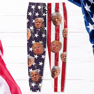 Custom Trump Photo With USA Flag Grunge Background Sweatpants TH10 64135