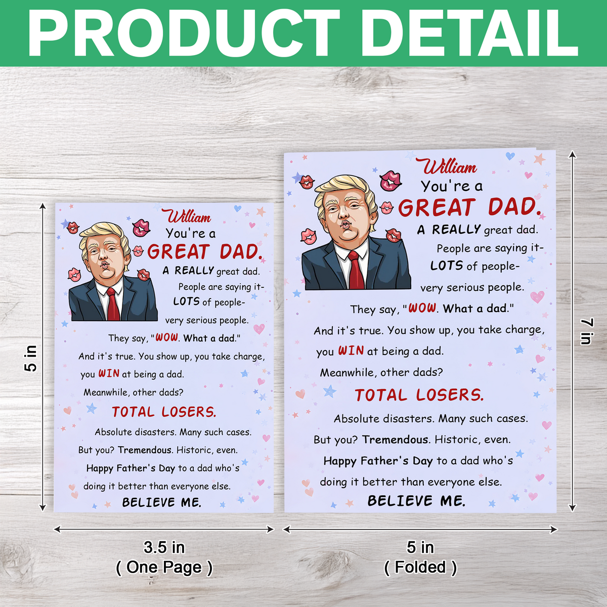 Personalized Funny Trump Parody Dad Thankyou Card CH07 67540
