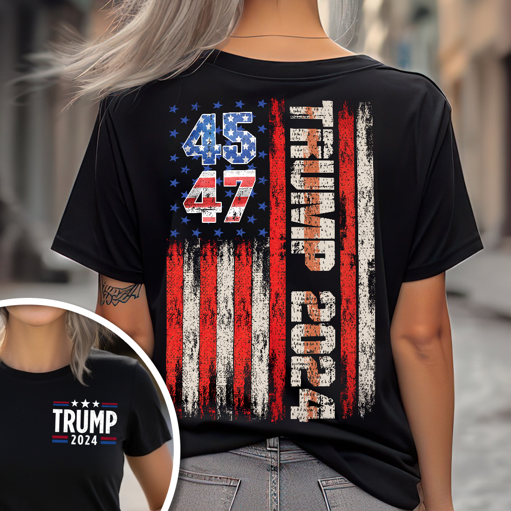 Trump 2025 Flag Front And Back Shirt N304 HA75 62740