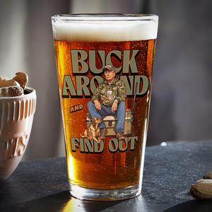 Trump Hunting Gear: Buck Around and Find Out Beer Glass LM32 63835