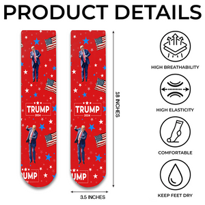 Trump Dancing Christmas Socks N369 HA75 64096