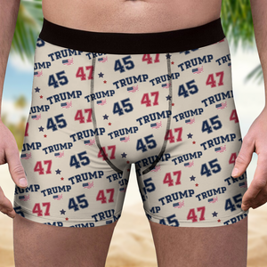 Trump The 45th and 47th President's Legacy in Republican Politics Men's Boxer Brief LM32 65201