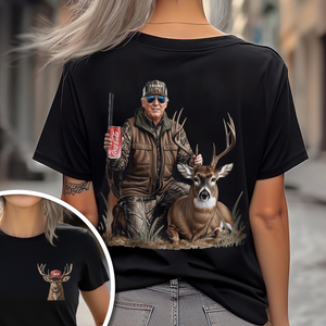 MAGA Patriotic Trump Deer Hunting Back and Front Shirt LM32 63883