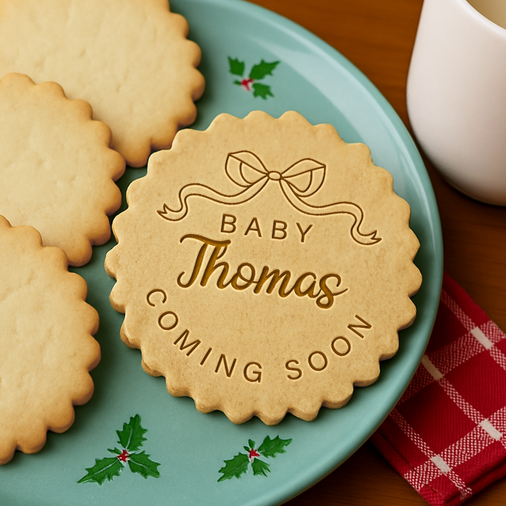 Custom Name Baby Coming Soon Cookie Stamp - Personalized Baking Gift for Baby Shower HO82 903052