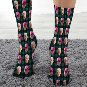 Trump Photo With Christmas Pattern Socks Christmas Gift N369 HA75 64122