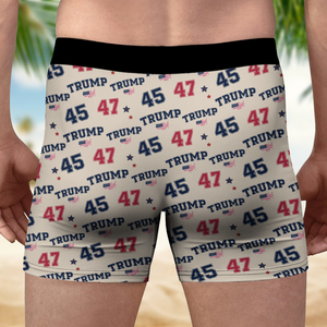 Trump The 45th and 47th President's Legacy in Republican Politics Men's Boxer Brief LM32 65201