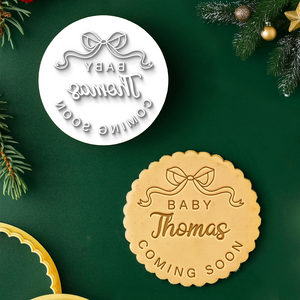 Custom Name Baby Coming Soon Cookie Stamp - Personalized Baking Gift for Baby Shower HO82 903052
