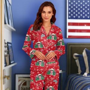 Coquette Bow Trump Pajamas Christmas Gift For Trump Lovers HA75 64106