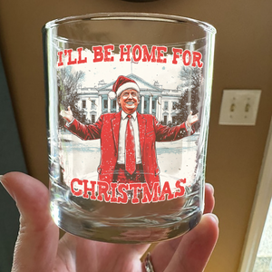 Trump I'll Be Home for Christmas | Make Christmas Great Again Rock Glass HA75 63756