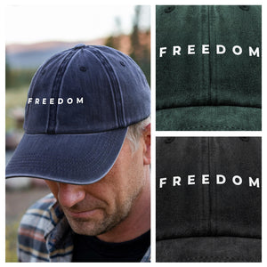 Charlie Kirk Freedom Washed Denim Baseball Cap HA75 64466