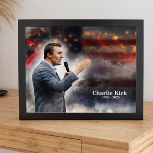 Charlie Kirk Tribute Art - Signed Limited Charity Picture Frame LM32 65795