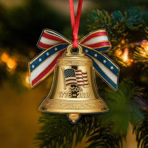 America 250th Birthday Bowtie Bell Acrylic Ornament LM32 895487