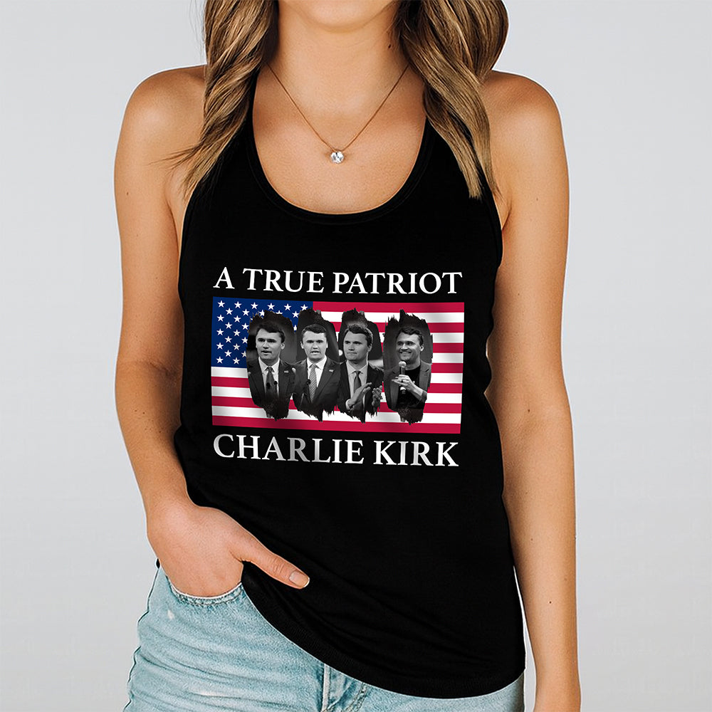 Charlie Kirk Memorial A True Patriot American Flag Tanktop CH07 67454