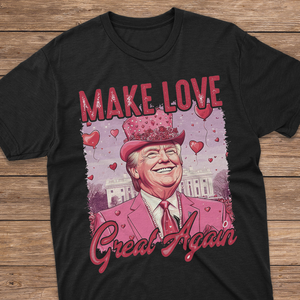 Make Love Great Again Funny Trump Valentine's Day Dark Shirt HA75 64294