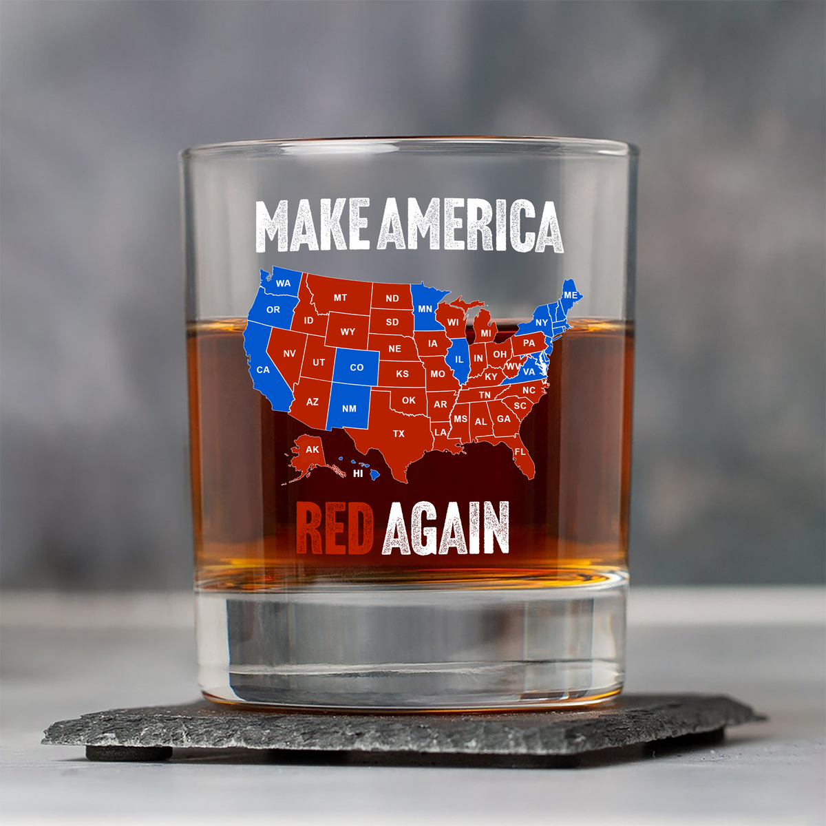 Make America Red Again Whiskey Glass Gift for Trump Lovers HA75 67092