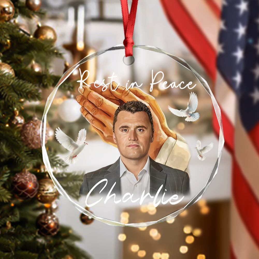 Rest In Peace Charlie Kirk Memorial Glass Ornament LM32 65557