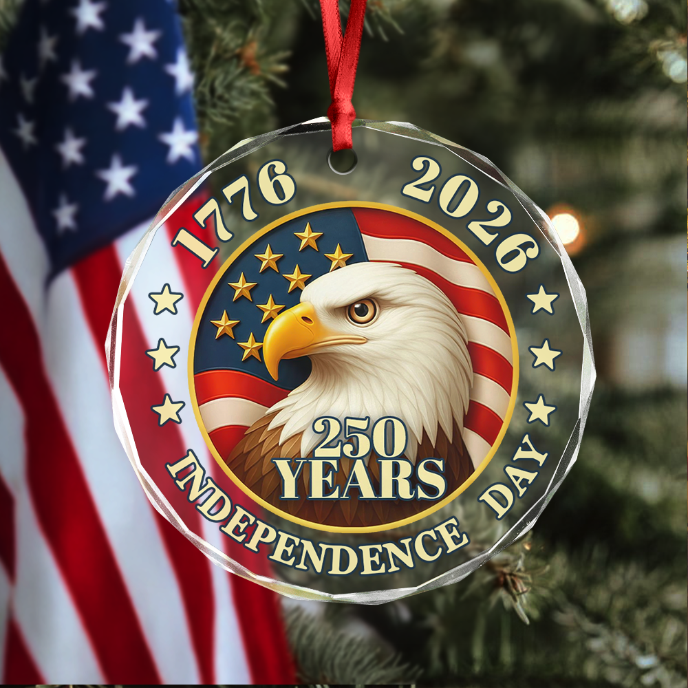 250 years of America American Independence Day Glass Ornament HA75 897120